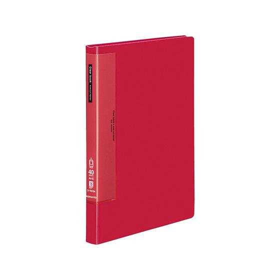 コクヨ クリヤーブック ウェーブカット固定式A4タテ 40ポケット 赤 Ａ４ 固定式クリヤーファイル