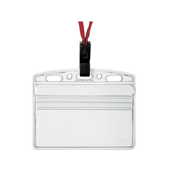 コクヨ 吊り下げ名札カードプロテクトタイプ 赤10個 ナフ-SP180-10R 吊り下げ式ソフトタイ...