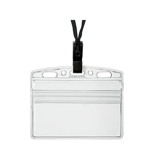 コクヨ 吊り下げ名札セットカードプロテクトタイプ 黒 ナフ-SP180D 吊り下げ式ソフトタイプ 名...