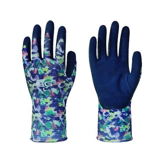 【お取り寄せ】トワロン 天然ゴム背抜き手袋 SG-R102 ぼかし柄ブルー L 背抜き手袋 軍手 作...