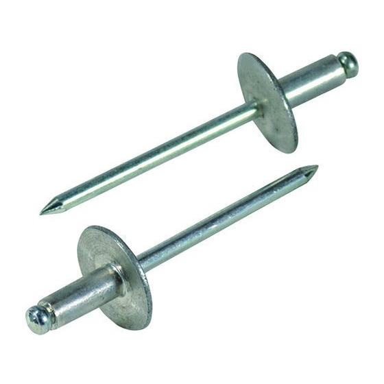 【お取り寄せ】エビ ブラインドリベット(ラージフランジ) アルミニウム／スティール製 6-8(12本...