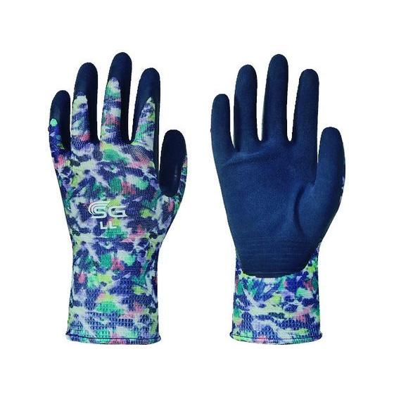 【お取り寄せ】トワロン 天然ゴム背抜き手袋 SG-R102 ぼかし柄ブルー LL 背抜き手袋 軍手 ...