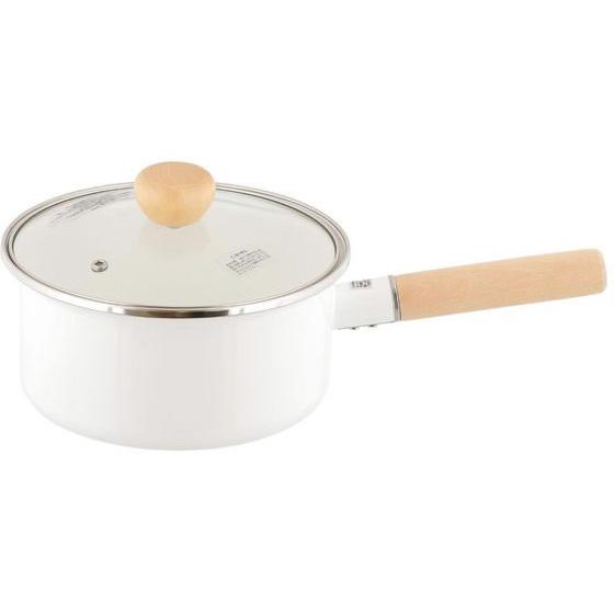 【お取り寄せ】LIV PLUS ベストコ 片手鍋 ホーロー ソースパン 18cm ガラス蓋付 両手鍋...