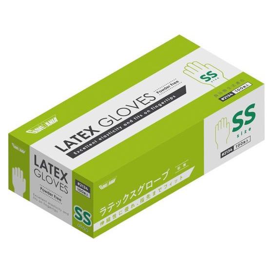 川西工業 天然ゴム使いきり極薄手袋 粉無SS100枚 #2134