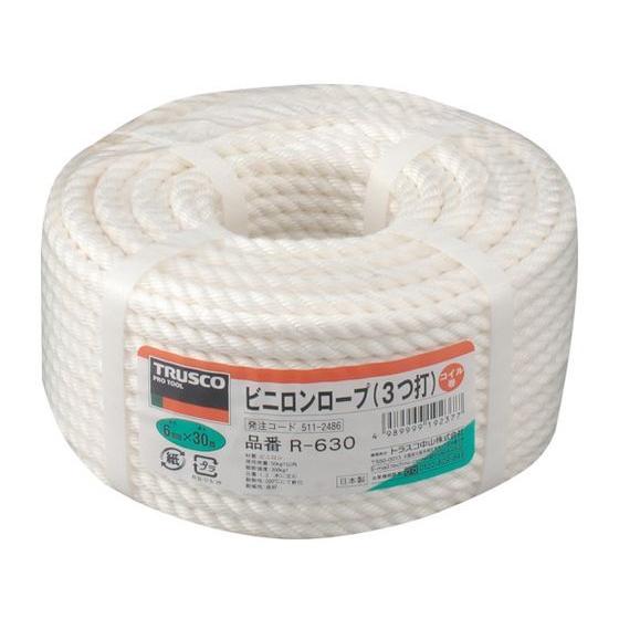 【お取り寄せ】TRUSCO ビニロンロープ 3つ打 線径6mm×長さ30m R-630 ビニロンロー...