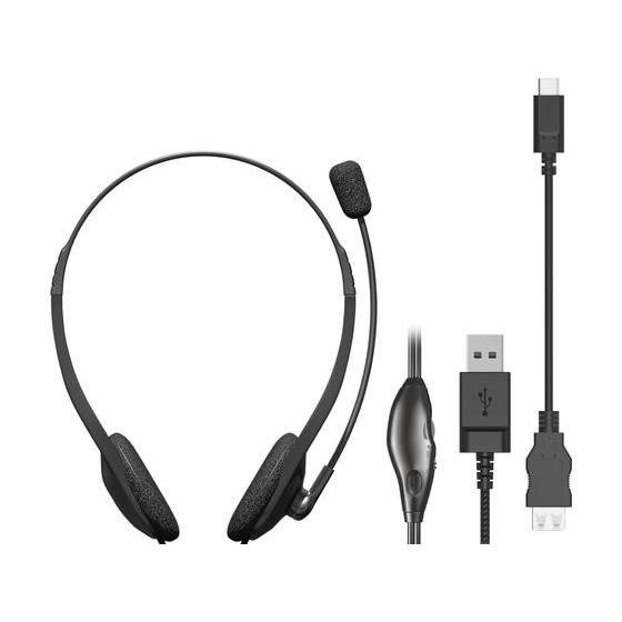 【お取り寄せ】エレコム ヘッドセット ステレオ 有線 USB接続 両耳 HS-HP22UCBK ヘッ...