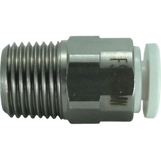 【お取り寄せ】チヨダ ファイブSUSメイルコネクタ 白 4mm・R1／8 FS4-01MW 汎用管継...