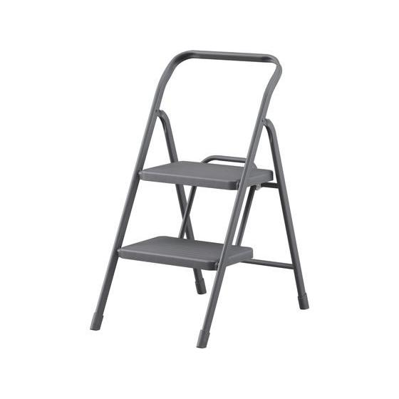 【お取り寄せ】アイリスオーヤマ 折りたたみステップ 2段 ダークグレー OSU-2R 踏み台 折りた...