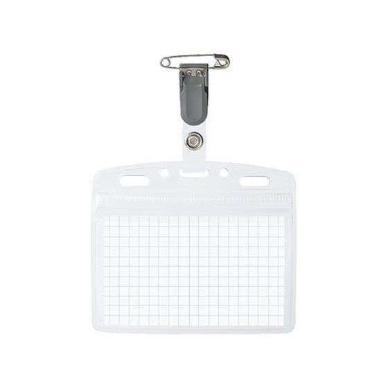 コクヨ 防水タッグ名札 名刺・IDカード用密閉チャック式 ナフ-B160 クリップ ピン式ソフトタイ...