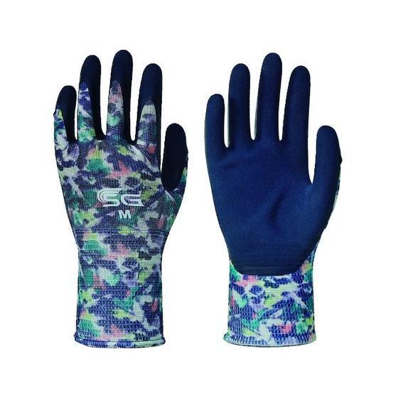 【お取り寄せ】トワロン 天然ゴム背抜き手袋 SG-R102 ぼかし柄ブルー M 背抜き手袋 軍手 作...