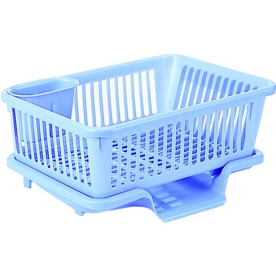 サンコープラスチック 皿立て水切りかご流 タテ型 パールブルー No.1 キッチン雑貨