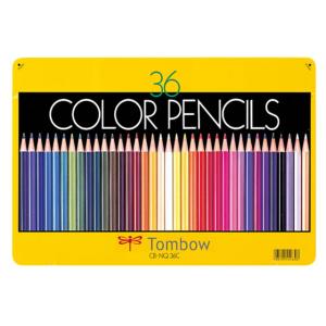 トンボ鉛筆 缶入色鉛筆NQ 36色セット CB-NQ36C ( 1セット ) : 爽快