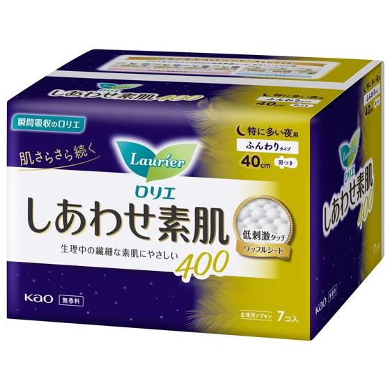 KAO ロリエ しあわせ素肌 特に多い夜用 羽つき 400 7個