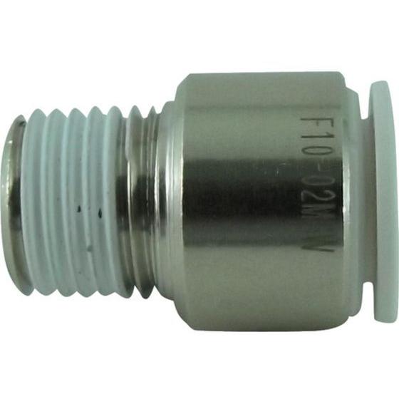 【お取り寄せ】チヨダ ファイブ六角穴付メイルコネクタ W(白)10mm・R1／4 F10-02MSW...