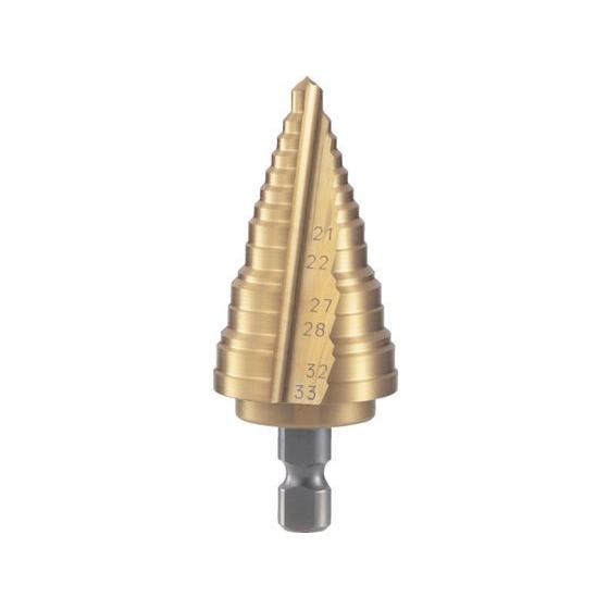 【お取り寄せ】TRUSCO 電気設備用ステップドリル 2枚刃チタンコーティング 21〜33mm NM...