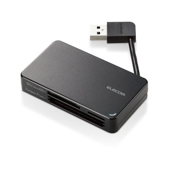 【お取り寄せ】エレコム カードリーダー USB3.0 ケーブル収納タイプ ブラック カードリーダー ...