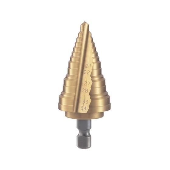 【お取り寄せ】TRUSCO 電気設備用ステップドリル 2枚刃チタンコーティング 21〜34mm NM...