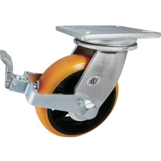 【お取り寄せ】ヨドノ 重量用高硬度ウレタン自在車250φストッパー付 SDUJ250ST キャスター...