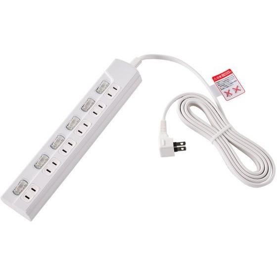 【お取り寄せ】朝日電器 スイッチ付 電源タップ 6個口 3m WLK-R63LW コード付き電源タッ...