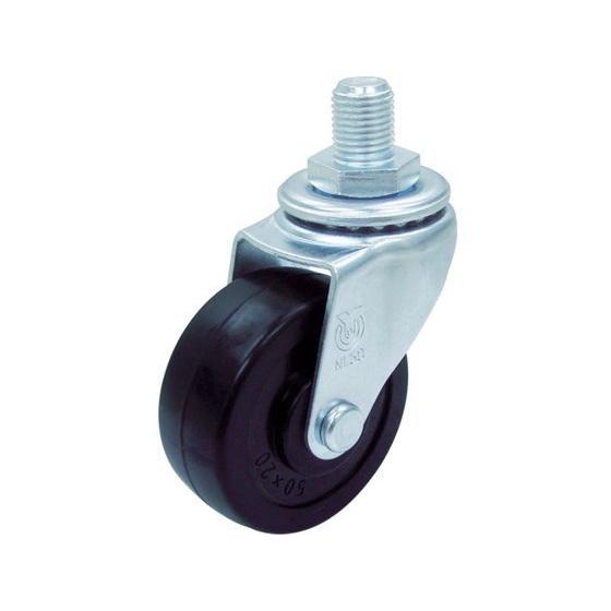 【お取り寄せ】ユーエイ ねじ込みキャスター自在車 50径ゴム車輪 UNF1／2-14 LT-50R-...