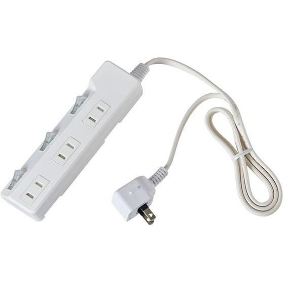 【お取り寄せ】朝日電器 スイッチ付 電源タップ 3個口 1m 耐雷 WLK-R31SW コード付き電...