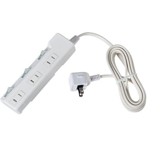 【お取り寄せ】朝日電器 スイッチ付 電源タップ 3個口 2m 耐雷 WLK-R32SW コード付き電...