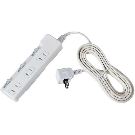 【お取り寄せ】朝日電器 スイッチ付 電源タップ 3個口 3m 耐雷 WLK-R33SW コード付き電...