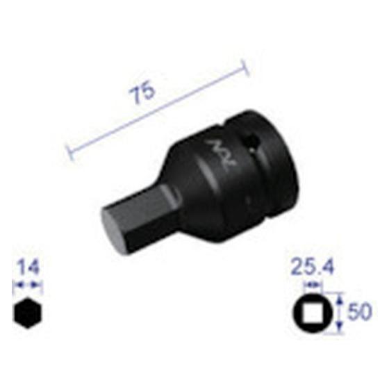 【お取り寄せ】ナック ヘキサゴンレンチソケット 差込角25.4×対辺14mm 814C ソケット ソ...