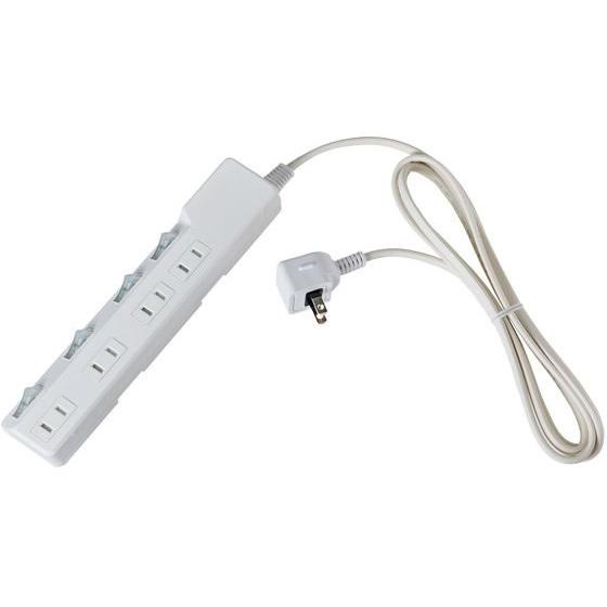 【お取り寄せ】朝日電器 スイッチ付 電源タップ 4個口 2m ブレーカー WLK-R42BW コード...