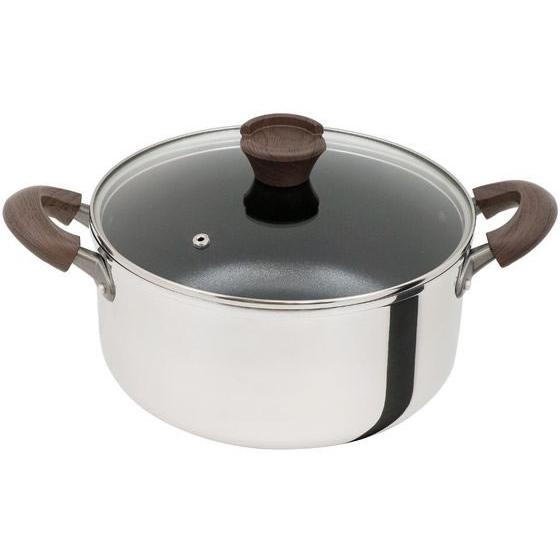 【お取り寄せ】LIV PLUS ベストコ 深型 両手鍋 24cm ミラー ガラス蓋付き 両手鍋 外輪...