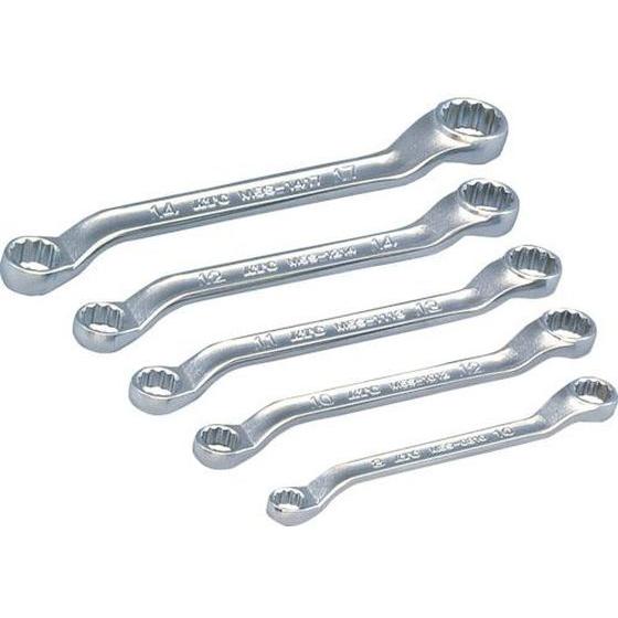 【お取り寄せ】KTC 45°×6°ショートめがねレンチセット[5本組] TM5S05 めがねレンチ ...