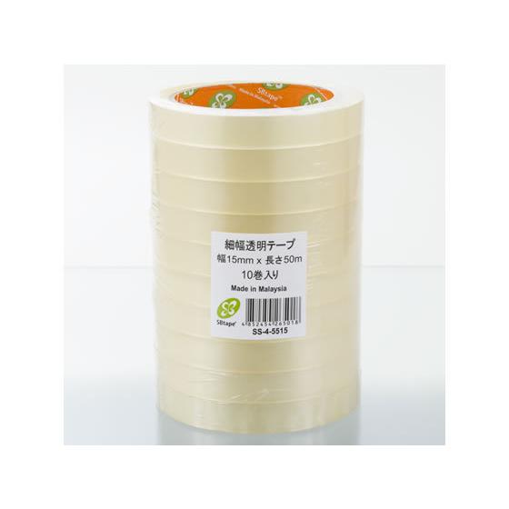 SBテープ 細幅透明OPPテープ SS-4 15mm×50m 10巻 セロハンテープ 透明テープ 接...