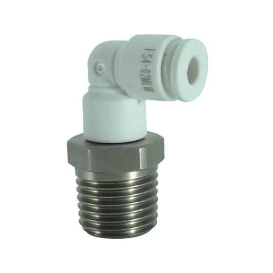 【お取り寄せ】チヨダ ファイブSUSメイルエルボ 白 4mm・R1／4 FS4-02MLW 汎用管継...