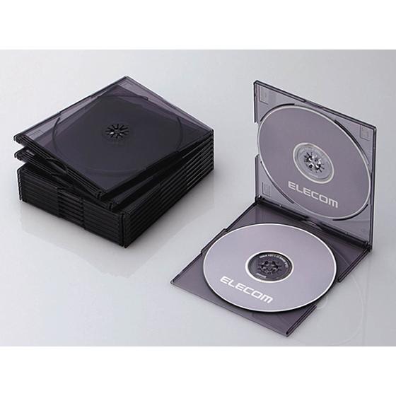 【お取り寄せ】エレコム CD DVDスリムプラケース 2枚収納 10枚 クリアブラック ＣＤ ＤＶＤ...