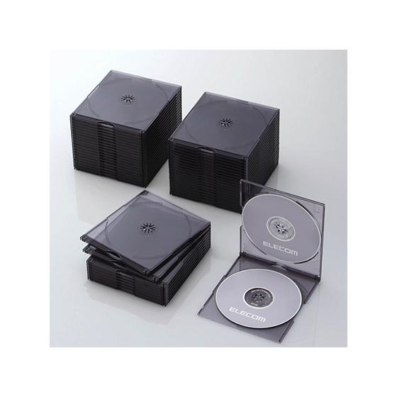 【お取り寄せ】エレコム CD DVDスリムプラケース 2枚収納 50枚 クリアブラック ＣＤ ＤＶＤ...