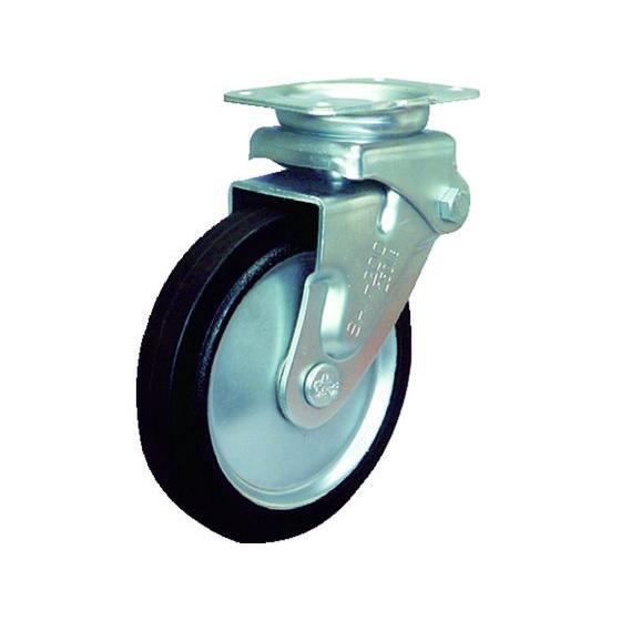 【お取り寄せ】シシク 緩衝キャスター 固定 ゴム車輪 150径 SAK-HO-150W キャスター ...