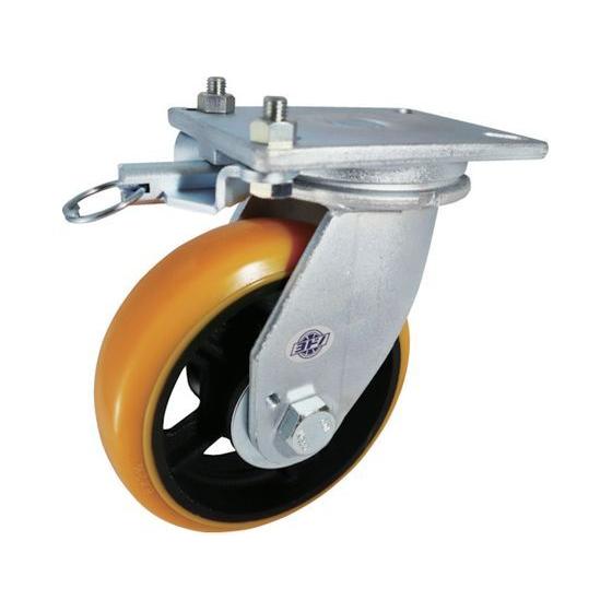 【お取り寄せ】ヨドノ 重量用高硬度ウレタン自在車250φ旋回ロック付 SDUJ250TL キャスター...