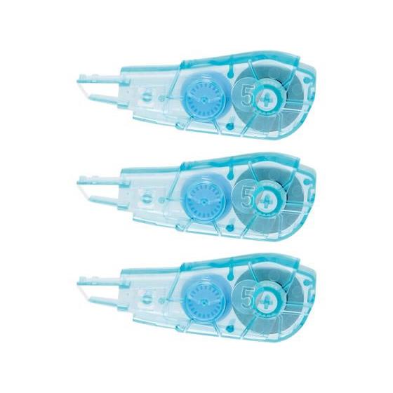 プラス 修正テープ ホワイパーPT交換テープ 3個パック 5mm ブルー 詰替えカートリッジ 修正テ...