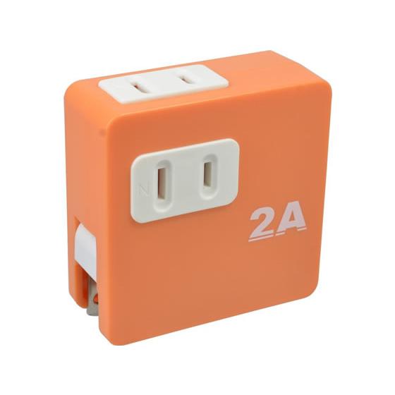 【お取り寄せ】アクロス AC-Dual USB変換アダプタ オレンジ AT-22OR 電源タップＵＳ...