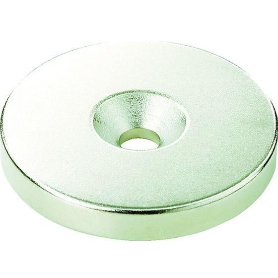 【お取り寄せ】TRUSCO ネオジム丸径磁石 皿ネジ穴付 外径24mm×4mm M5 1個入り T2...