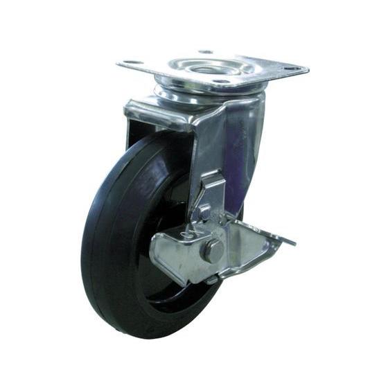 【お取り寄せ】ユーエイ キャスターステンレス製自在車 150径ナイロンホイルゴム車輪 台車 カートラ...