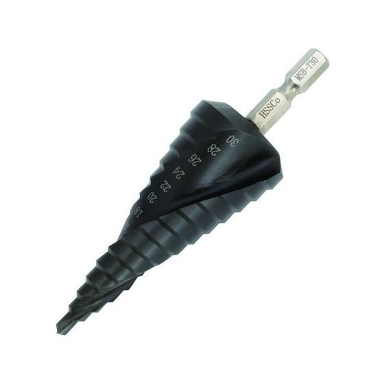 【お取り寄せ】マーベル 窒化チタンアルミコーティングステップドリル(六角軸シャンク) MSB-T30...