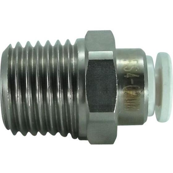 【お取り寄せ】チヨダ ファイブSUSメイルコネクタ 白 4mm・R1／4 FS4-02MW 汎用管継...