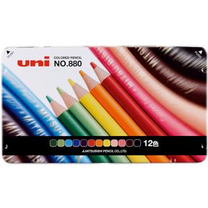 三菱鉛筆 12色セット 色鉛筆 No.880 クリックポスト対応品 : 通販 多摩