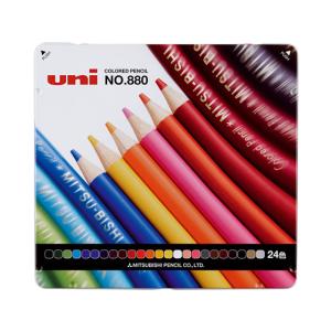 三菱鉛筆 [ メール便可 ] 三菱 色鉛筆 ワイドNo.880 24色セット 【 色