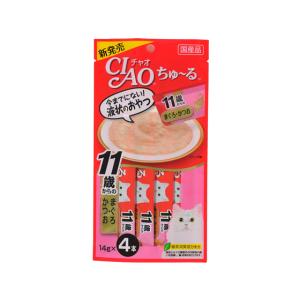 【お取り寄せ】いなばペットフード CIAO ちゅーる 11歳からのまぐろ・かつお 14g×4P おやつ 猫 ペット キャットフード