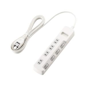 エレコム 省エネタップ 個別スイッチ 4個口 3m ホワイト T-E5A-2430WH コード付き電源タップ２ピン 電源タップ ＯＡタップ 配線パーツ 家電