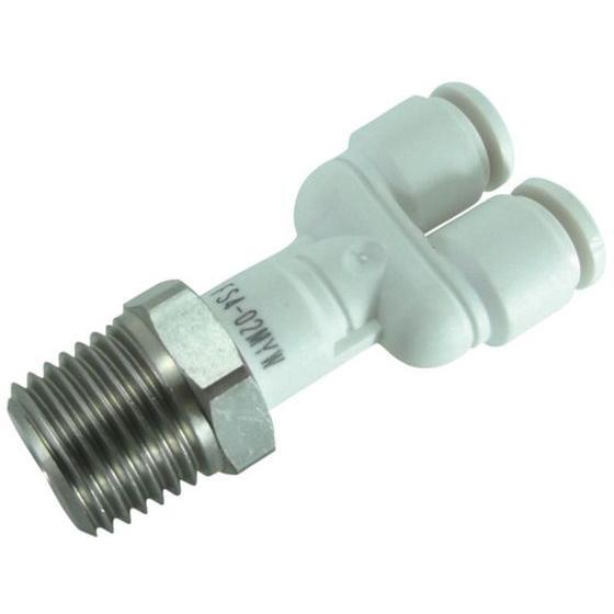 【お取り寄せ】チヨダ ファイブSUSメイルブランチワイ 白 4mm・R1／4 FS4-02MYW 汎...