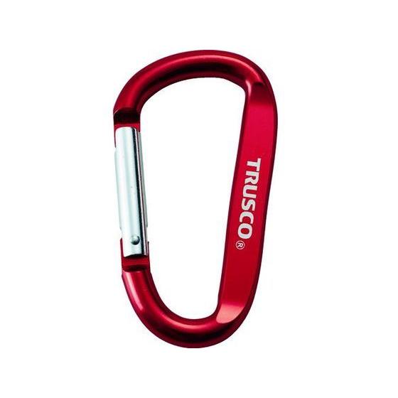 【お取り寄せ】TRUSCO カラビナ 線径8mm×80mm D型 レッド TKN880R 墜落制止用...