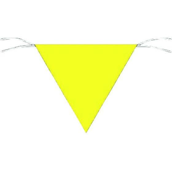 【お取り寄せ】つくし 三角旗標識 黄無地 652-A 安全標識 ステッカー 現場 安全 作業